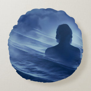 Gesicht es allein rundes kissen