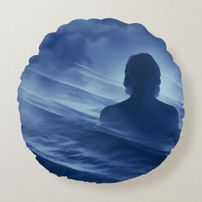 Gesicht es allein rundes kissen (Vorderseite)