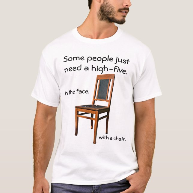 Gesicht fünf mit einem Stuhl T-Shirt (Vorderseite)