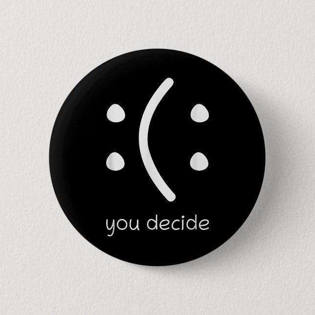 Gesicht Lächeln Glücklich Oder Traurig Lustig Du E Button (Vorderseite)