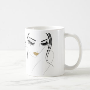 Gesicht lange Wimpern Wimpernverlängerungen Tasse