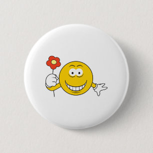 Gesicht mit Blume Button