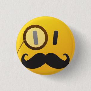 Gesicht mit dem Schnurrbart Button
