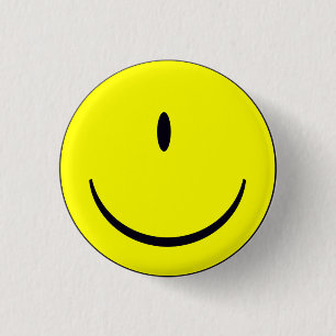 Gesicht Mit Einem Auge Lustiger Knopf Abzeichen Button