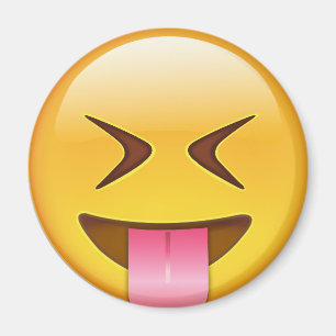 Gesicht mit festem lecken heraus u. fest magnet