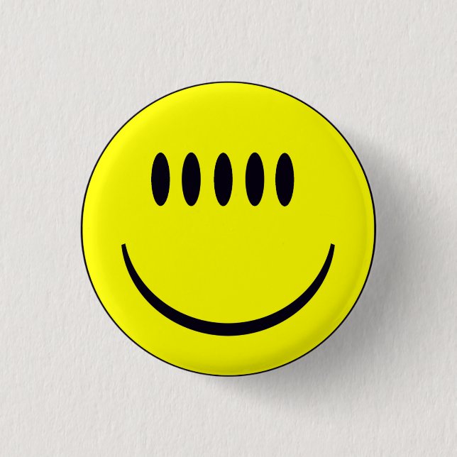Gesicht mit fünf Augen-lustigem Knopf-Abzeichen Button (Vorderseite)