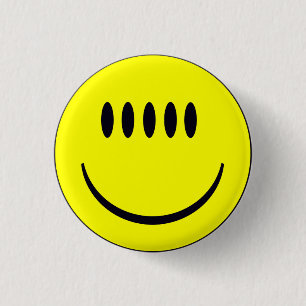 Gesicht mit fünf Augen Lustiger Knopf Abzeichen Button
