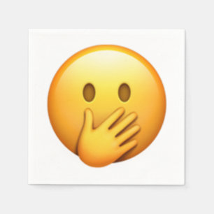 Gesicht mit Hand über Mund - Emoji Serviette