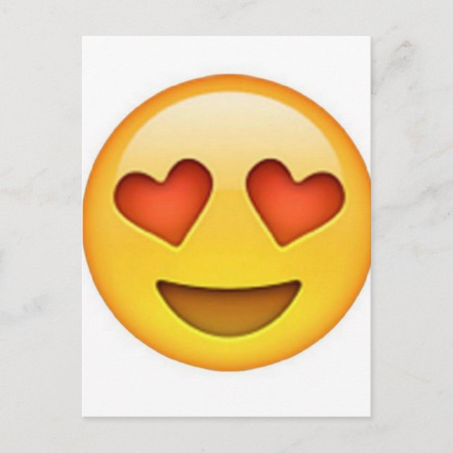 Gesicht mit herzförmigen Augen Emoji-Aufkleber Postkarte (Vorderseite)
