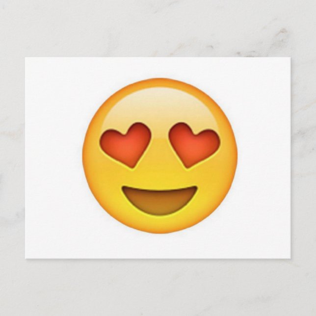 Gesicht mit herzförmigen Augen Emoji-Aufkleber Postkarte (Vorderseite)