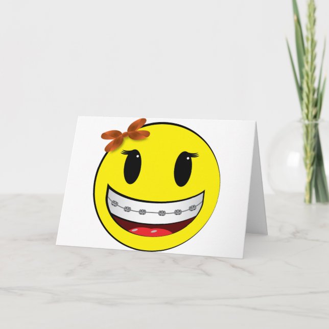 Gesicht mit Klammern - Mädchen Karte (Vorderseite)