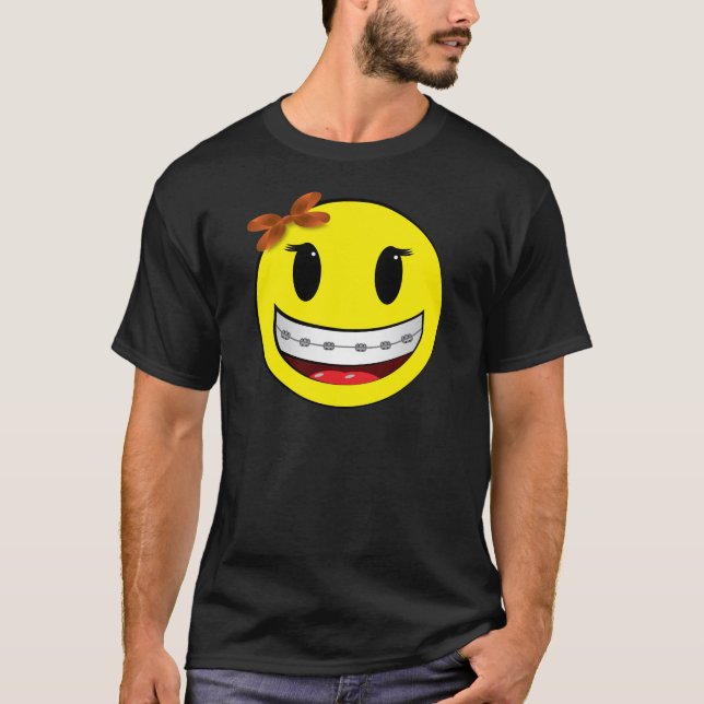 Gesicht mit Klammern - Mädchen T-Shirt (Vorderseite)