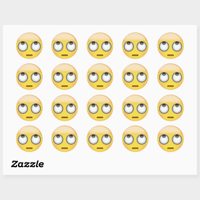 Gesicht mit Rollen mustert Emoji Runder Aufkleber