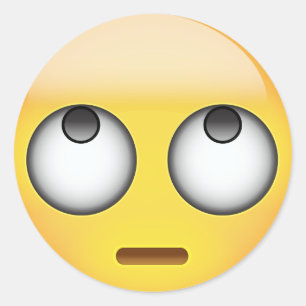 Gesicht mit Rollen mustert Emoji Runder Aufkleber