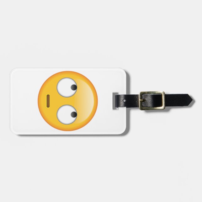 Gesicht mit rollenden Augen - Emoji Gepäckanhänger (Vorderseite horizontal)
