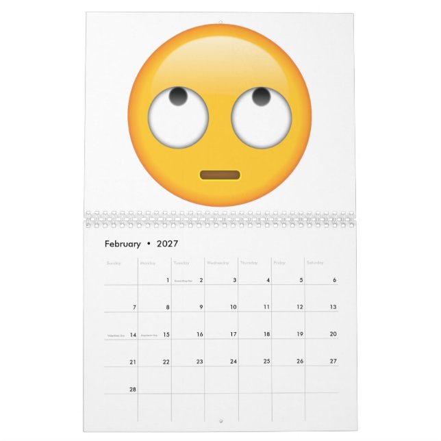 Gesicht mit rollenden Augen - Emoji Kalender (Feb 2027)