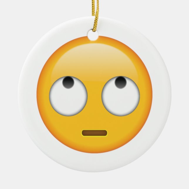 Gesicht mit rollenden Augen - Emoji Keramikornament (Vorne)