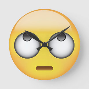 Gesicht mit rollenden Augen Emoji Runde Wanduhr
