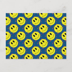 Gesicht mit roten Herzen Postkarte