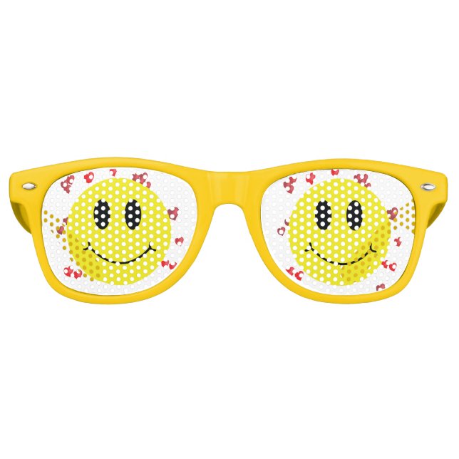 Gesicht mit roten Herzen Sonnenbrille (Vorderseite)