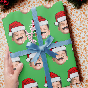 Gesicht mit Santa-Hut  Geschenkpapier
