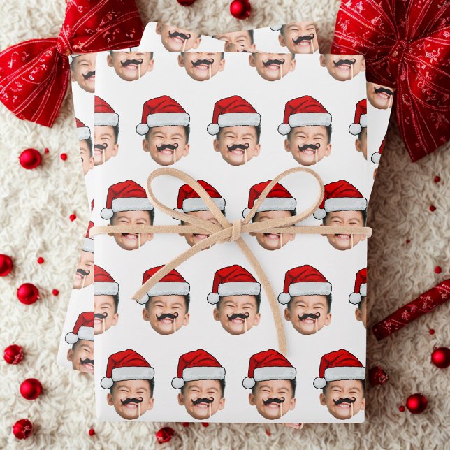 Gesicht mit Santa Hut  Geschenkpapier Set (Von Creator hochgeladen)
