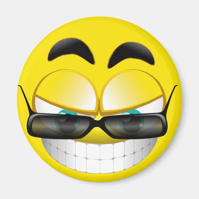 GESICHT MIT SONNENSCHIRMEN MAGNET (Vorne)