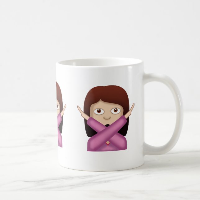 Gesicht ohne gute Geste Emoji Tasse (Rechts)