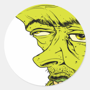 Gesicht Runder Aufkleber