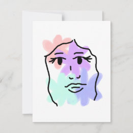 Gesicht und Blumen abstrakt (blasse Farben)