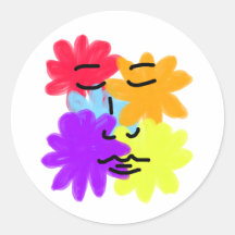 Gesicht und Blumen abstrakt (Primärfarben)