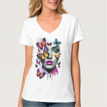 Gesicht und Schmetterlinge der Frauen, Fantasie