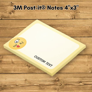 Gesicht wirft einen Kuss Post-it Klebezettel