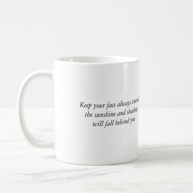 "Gesicht zum Sonnenschein" Whitman inspirierend Kaffeetasse (Links)
