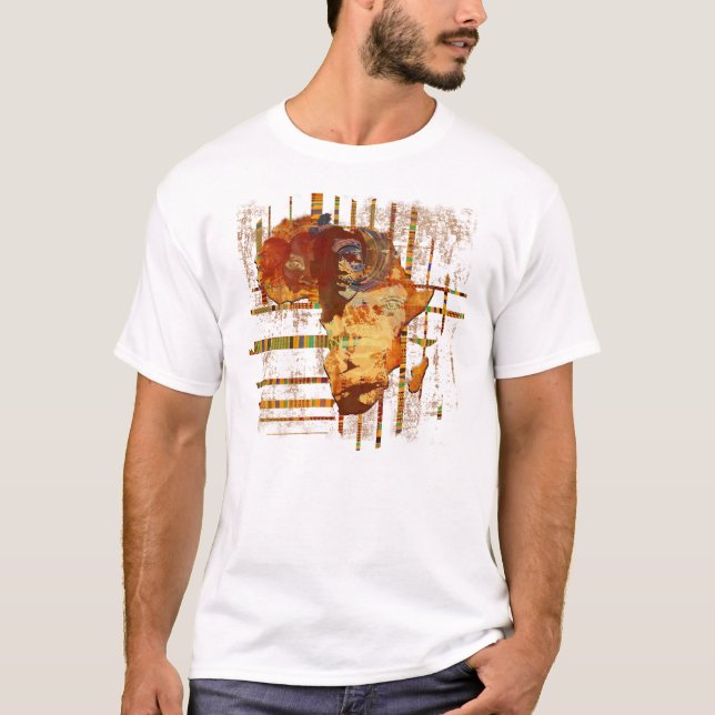 Gesichter afrikanischer ethnischer Stammes- Kunst T-Shirt (Vorderseite)