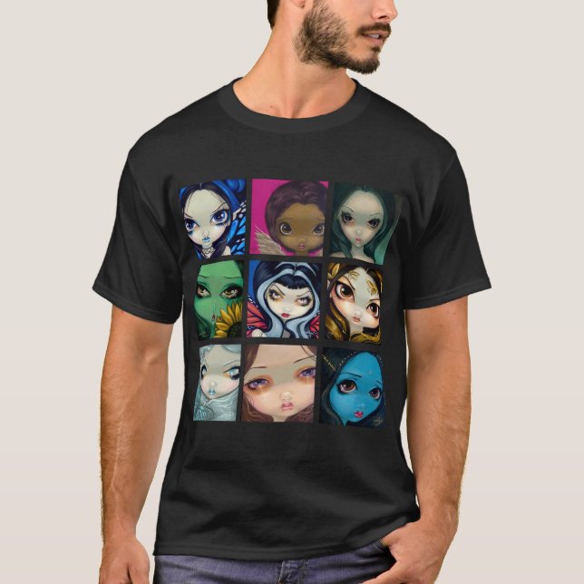Gesichter der Fee gruppieren 1 gotisches T-Shirt (Vorderseite)