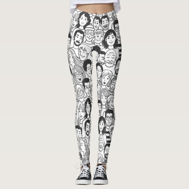 Gesichter der Menschen Leggings (Vorderseite)