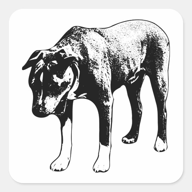 Gesichter für Gesicht - Lineare Arbeit mit Big Yaw Quadratischer Aufkleber (Vorderseite)