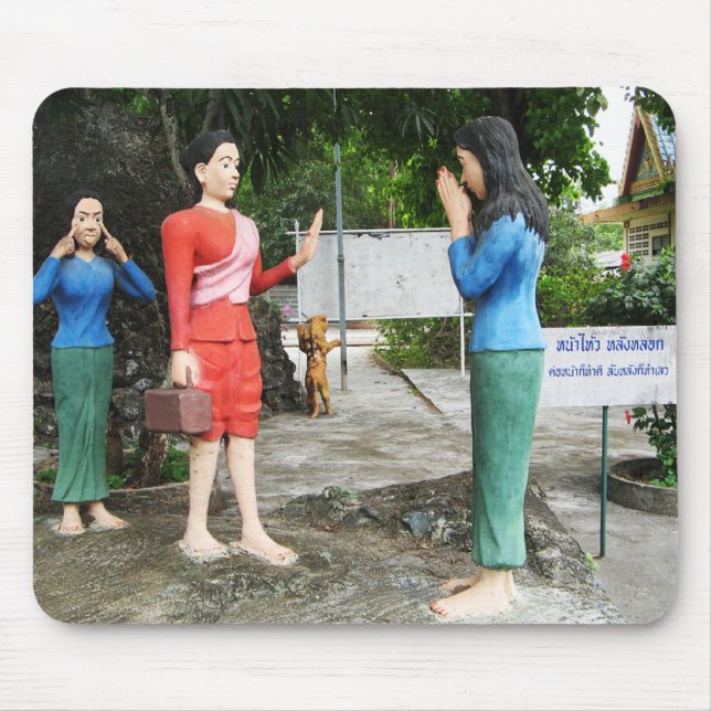 Gesichter hinter dem Rücken ziehen Mousepad (Vorne)