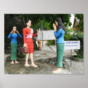 Gesichter hinter dem Rücken ziehen Poster