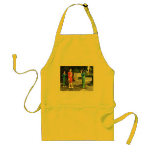 Gesichter hinter dem Rücken ziehen Schürze