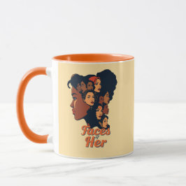 Gesichter ihres feierlichen Monats in der Frauenge Tasse