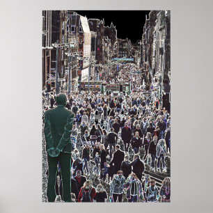 Gesichter im Plakat Mengen-Glasgows Schottland