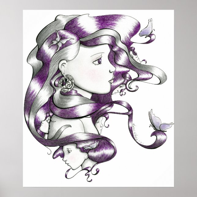 Gesichter lila poster (Vorne)