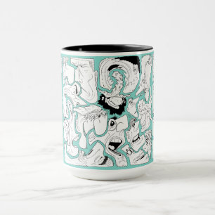Gesichter Linienkunst Tasse