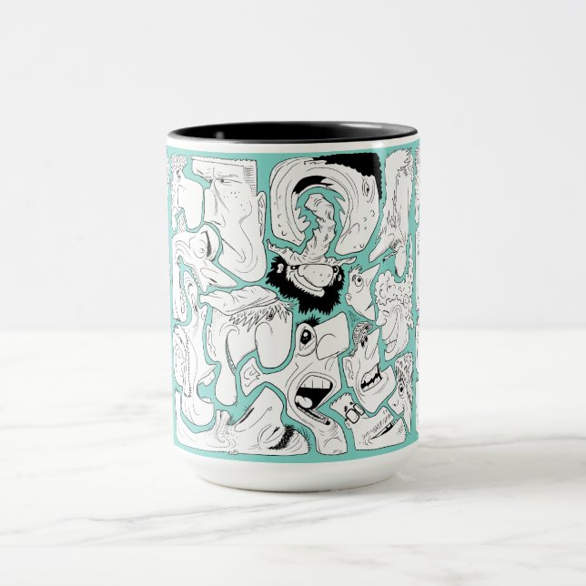 Gesichter Linienkunst Tasse (Zentrum)