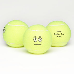 Gesichter mit rollenden Augen Tennisbälle