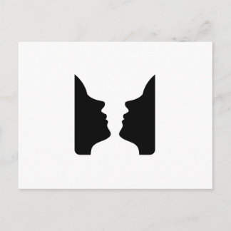 Gesichter oder Vase- Illusion von zwei Gesichtern  Postkarte