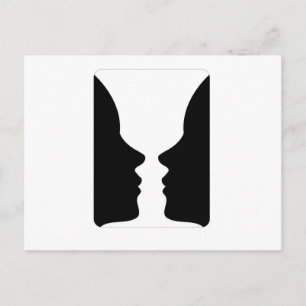 Gesichter oder Vase- Illusion von zwei Gesichtern  Postkarte