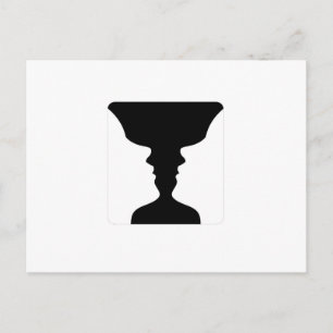 Gesichter oder Vasenillusion von zwei Gesichtern Postkarte